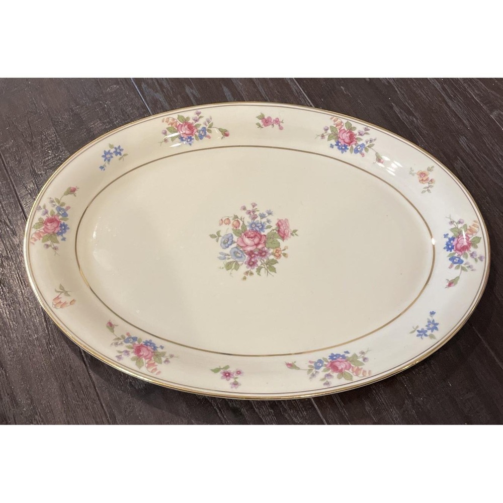 Bavaria Tirschenreuth Germany Queens Rose 159 Serving Platter Plate 13" VTG
